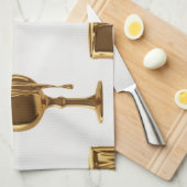 Luxe Kitchen Tea Towels Set: 3D Liquid Gold Flowin Theedoek (Quarter Fold)