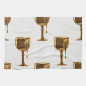 Luxe Kitchen Tea Towels Set: 3D Liquid Gold Flowin Theedoek (Horizontaal)