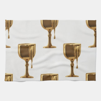 Luxe Kitchen Tea Towels Set: 3D Liquid Gold Flowin Theedoek