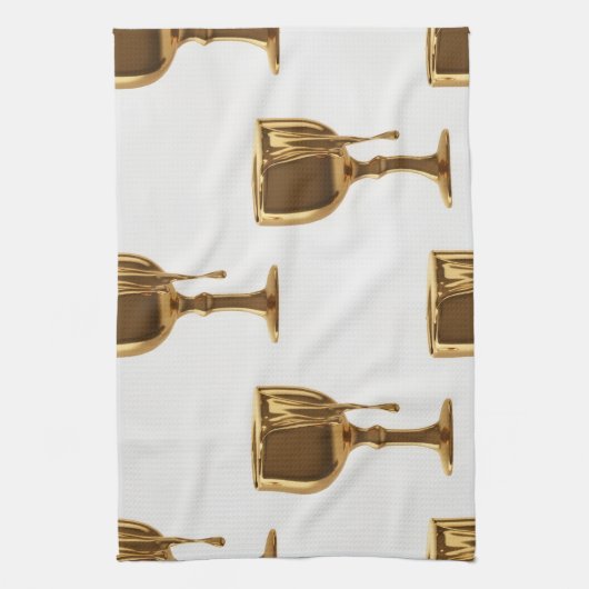 Luxe Kitchen Tea Towels Set: 3D Liquid Gold Flowin Theedoek (Verticaal)