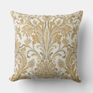 Luxe, Klassiek, Elegant, Goud Beige Patroon Kussen