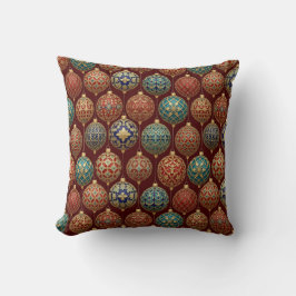 Luxe Klassiek Rood Blauw Goud Ornament Ontwerp Kussen