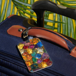 Luxe Kleurrijk Kristal Mozaïek Naadloos Patroon Bagagelabel