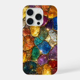 Luxe Kleurrijk Kristal Mozaïek Naadloos Patroon iPhone 15 Pro Case