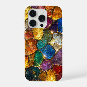 Luxe Kleurrijk Kristal Mozaïek Naadloos Patroon iPhone 15 Pro Case