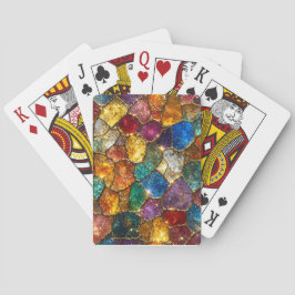 Luxe Kleurrijk Kristal Mozaïek Naadloos Patroon Pokerkaarten
