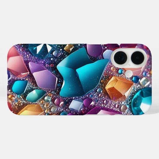 Luxe Kleurrijke Glitter iPhone case (Achterkant (horizontaal))