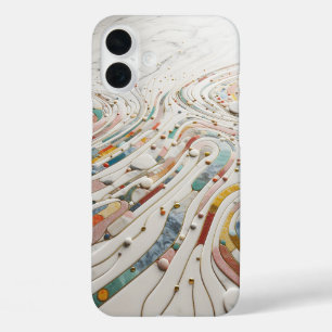 Luxe Kleurrijke Kiezels Telefoonhoes - Elegant  iPhone 16 Plus Hoesje