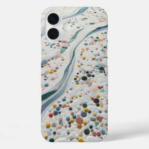 Luxe Kleurrijke Kiezelstelefoonhoes - Elegant  iPhone 16 Plus Hoesje
