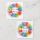 Luxe kleurrijke moderne, elegante professionele re vierkante visitekaartje (Voorkant / Achterkant)