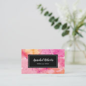 Luxe kleurrijke Paint Swirl visitekaartje (Staand voorkant)