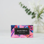 Luxe kleurrijke Paint Swirl visitekaartje (Staand voorkant)