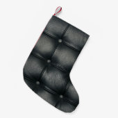 Luxe knooplederen textuur kleine kerstsok (Voorkant (Hangend))