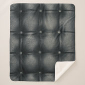 Luxe knooplederen textuur sherpa deken (Voorkant)