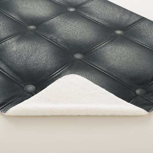 Luxe knooplederen textuur sherpa deken (3/4)