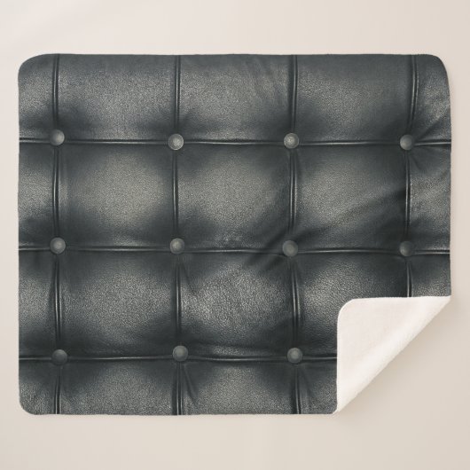 Luxe knooplederen textuur sherpa deken (Voorkant (horizontaal))