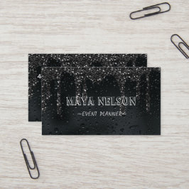 Luxe koele regenachtige zwarte achtergrond visitekaartje