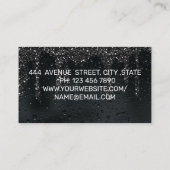 Luxe koele regenachtige zwarte achtergrond visitekaartje (Achterkant)