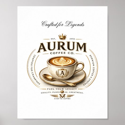 Luxe koffie muur kunstprint poster (Voorkant)