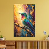 Luxe Kolibrie Impasto Canvasprint Canvas Afdruk (Insitu (Woonkamer))