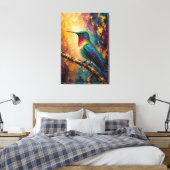 Luxe Kolibrie Impasto Canvasprint Canvas Afdruk (Insitu (Slaapkamer))