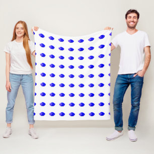 Luxe Koningsblauwe Diamant Op maat Gedrukt Fleece Deken