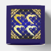 Luxe Koninklijk Blauwe en Gouden Hartjes Favoriete Bedankdoosjes (Bovenkant)