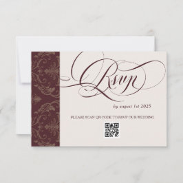 Luxe Koninklijke Bourgondië Trouwdag RSVP Kaartje