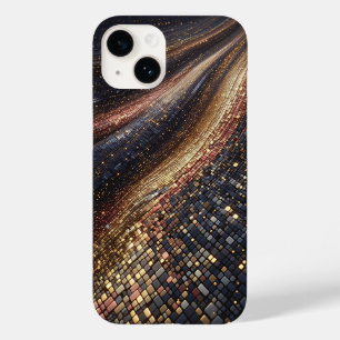 Luxe Koninklijke Diamant- en Rozen Goud Mozaïek Si Case-Mate iPhone 14 Hoesje
