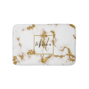 Luxe koninklijke elegante Marmer Goud monogram Badmat
