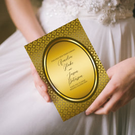 Luxe Koninklijke Ovale Gouden Lijst Bruiloft Kaart