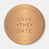 Luxe koper goud bordeaux bruiloft opslaan van de d magneet (Voorkant)