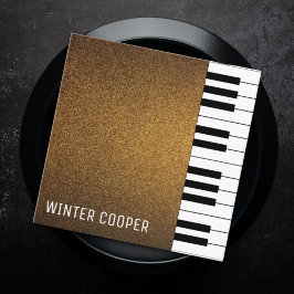 Luxe koper goud glitter piano toetsen professionee vierkante visitekaartje