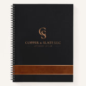 Luxe Koper & Leiste Kantoor Spiral Notitieboek (Voorkant)
