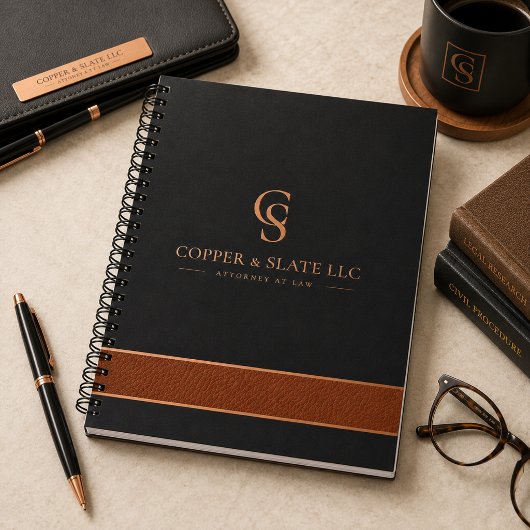 Luxe Koper & Leiste Kantoor Spiral Notitieboek