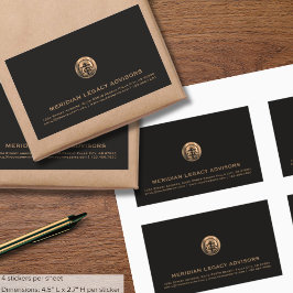 Luxe koperen afdichting Logo Business rechthoekig  Rechthoekige Sticker