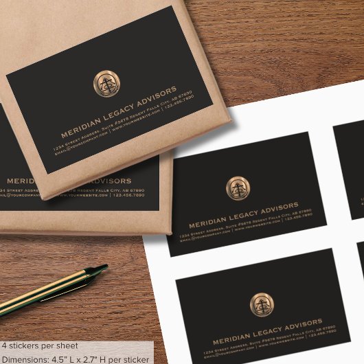 Luxe koperen afdichting Logo Business rechthoekig  Rechthoekige Sticker