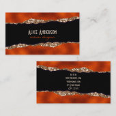 Luxe kopergoud zwart elegant esthetisch premium visitekaartje (Voorkant / Achterkant)