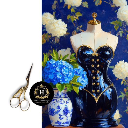 Luxe korsettenjurk vorm Bloemen Decoupage Tissuepapier