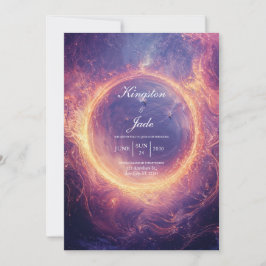 Luxe Kosmische Portaal Vuur Ring Trouwring Kaart