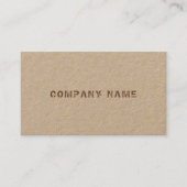 Luxe Kraft papier Elegante distressed text Visitekaartje (Voorkant)