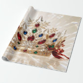 Luxe Kralen Kroon Kerst Inpakpapier (Uitgerold)