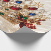 Luxe Kralen Kroon Kerst Inpakpapier (Hoek)