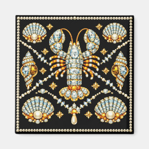 Luxe Kreef Bejuweeld Patroon Ontwerp Diamant Magneet
