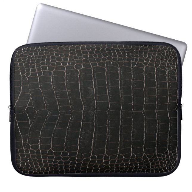 Luxe krokodillenleer: textieltextuur. laptop sleeve (Voorkant)