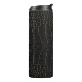 Luxe krokodillenleer: textieltextuur. thermosbeker (Gedraaid links)