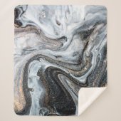 Luxe kunst in oostelijke stijl. Goudzwijn Sherpa Deken (Voorkant)