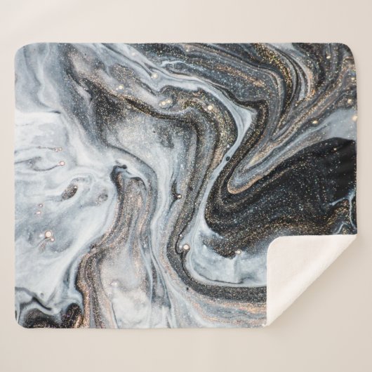 Luxe kunst in oostelijke stijl. Goudzwijn Sherpa Deken (Voorkant (horizontaal))