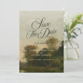 Luxe kunstdruk Save the Date Kaart (Staand voorkant)