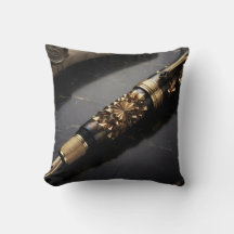 Luxe Kussen met Fonteinpen Kunst
